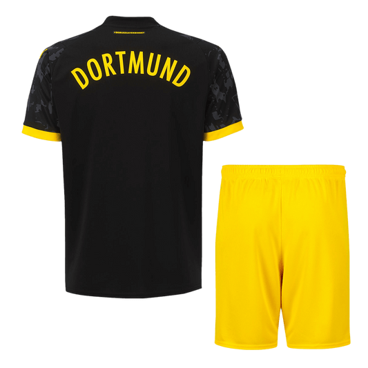 Kid's Borussia Dortmund Away Cheap Soccer Jersey Kit(Jersey+Shorts) 2023/24 Go Soccer World Shop