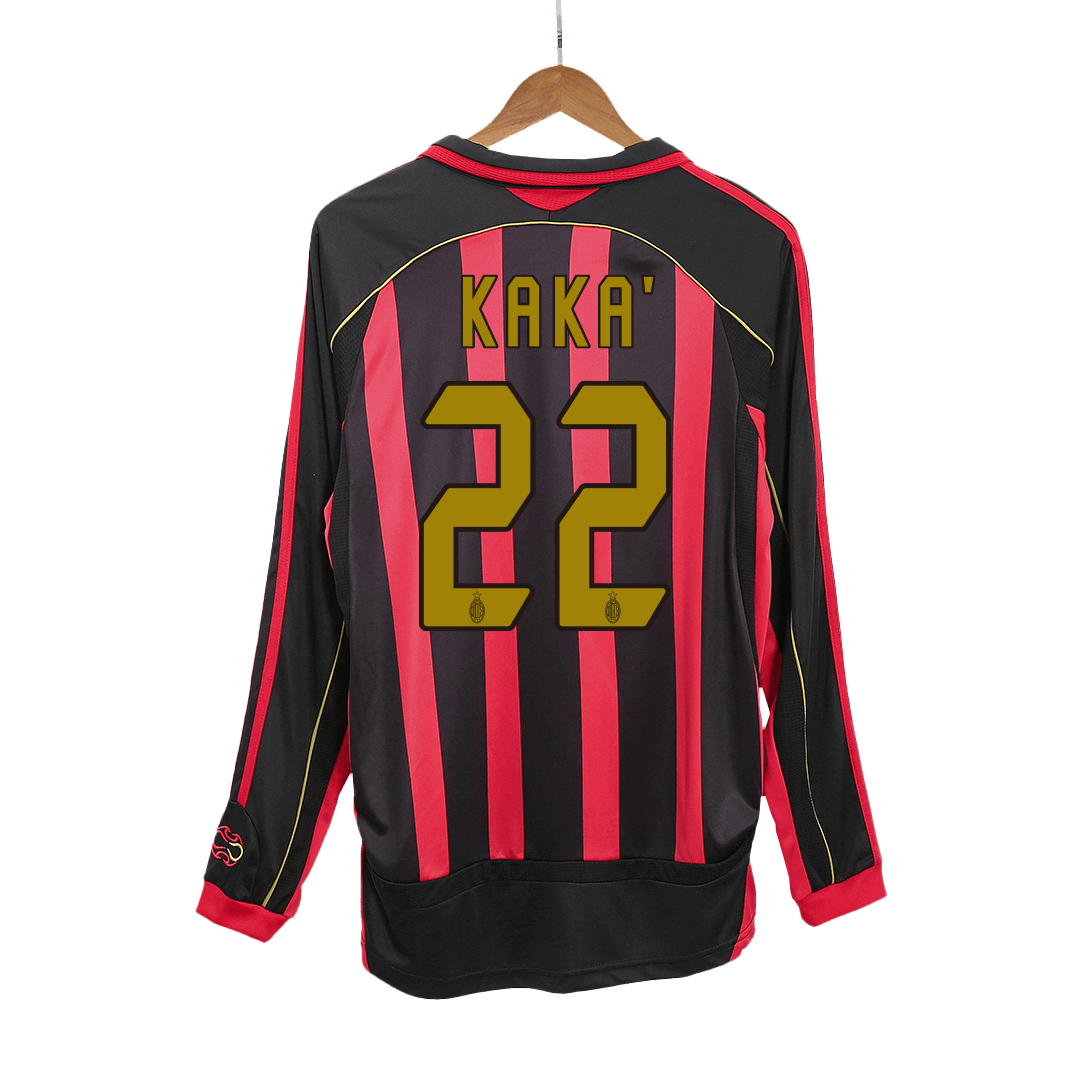 Retro KAKA' #22 2006/07 AC Milan Home Long Sleeve Cheap Soccer Jersey Go Soccer World Shop