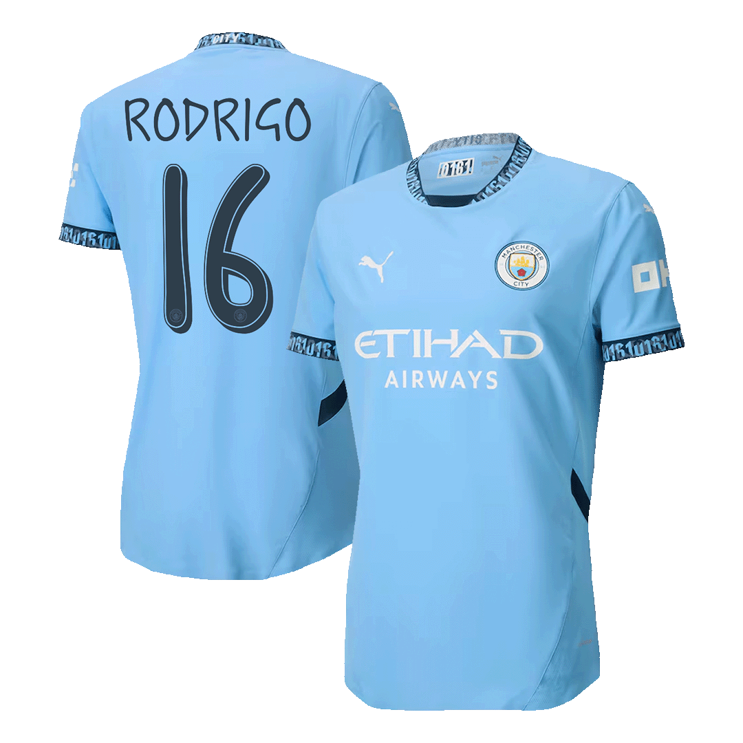 Player Version RODRIGO #16 Manchester City Home Cheap Soccer Jersey 2024/25 - UCL Go Soccer World Shop
