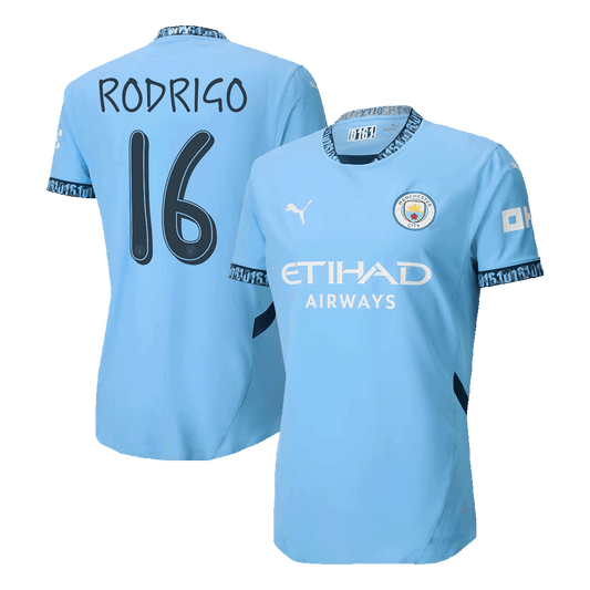 Player Version RODRIGO #16 Manchester City Home Cheap Soccer Jersey 2024/25 - UCL Go Soccer World Shop