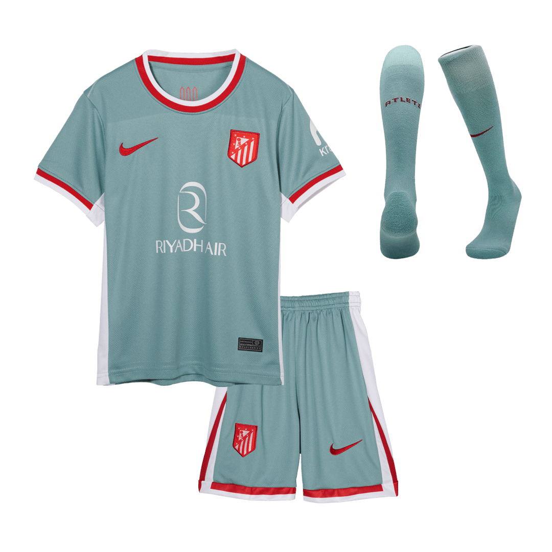 Kid's Atletico Madrid Away Cheap Soccer Jersey Kit(Jersey+Shorts+Socks) 2024/25 Go Soccer World Shop