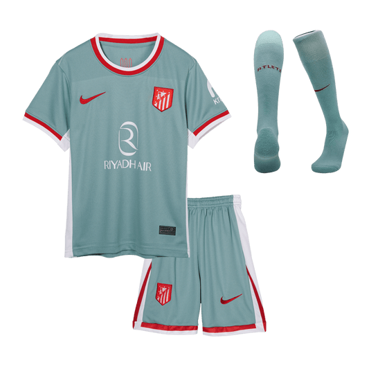 Kid's Atletico Madrid Away Cheap Soccer Jersey Kit(Jersey+Shorts+Socks) 2024/25 Go Soccer World Shop