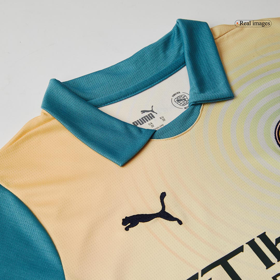 Kid's Manchester City Fourth Away Cheap Soccer Jersey Kit(Jersey+Shorts) 2024/25- Definitely City (UCL) Go Soccer World Shop