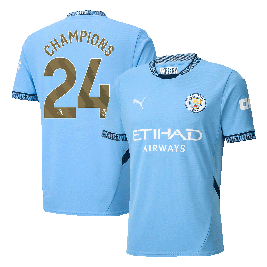 CHAMPIONS #24 Manchester City Home Cheap Soccer Jersey 2024/25 Go Soccer World Shop