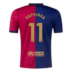 RAPHINHA #11 Barcelona Home Cheap Soccer Jersey 2024/25 -?Spotify Logo Without Text? Go Soccer World Shop