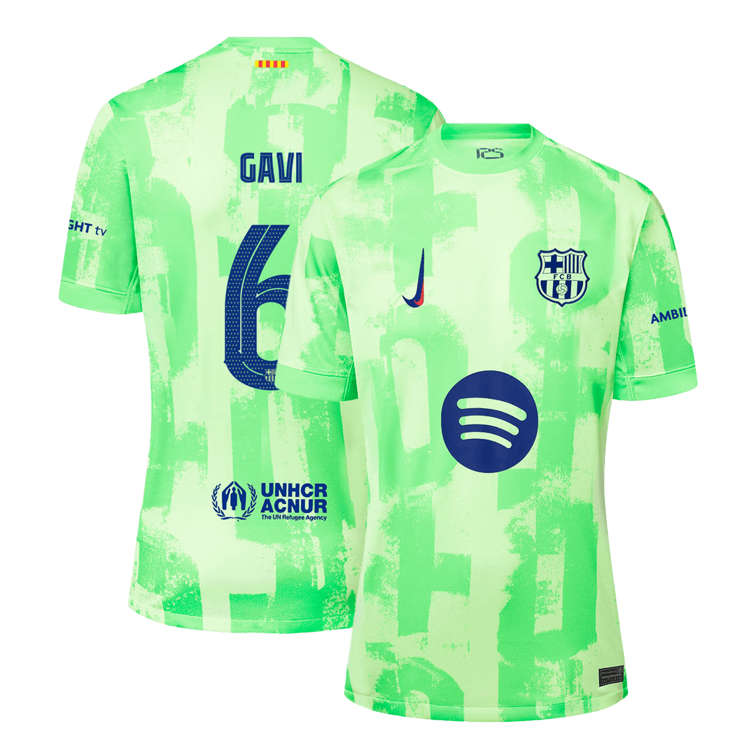GAVI #6 Barcelona Third Away Cheap Soccer Jersey 2024/25 - UCL?Spotify Logo Without Text? Go Soccer World Shop