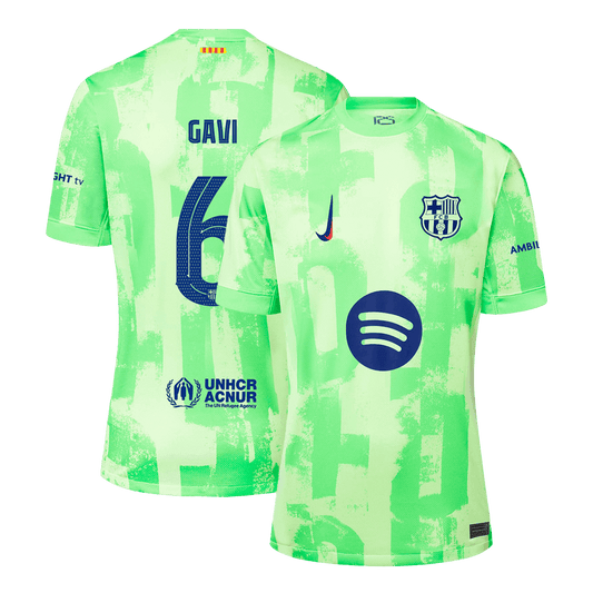 GAVI #6 Barcelona Third Away Cheap Soccer Jersey 2024/25 - UCL?Spotify Logo Without Text? Go Soccer World Shop