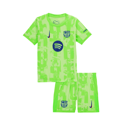 Kid's Barcelona Third Away Cheap Soccer Jersey Kit(Jersey+Shorts) 2024/25 - UCL (Spotify Logo Without Text) Go Soccer World Shop