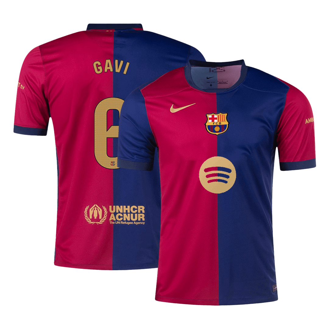 GAVI #6 Barcelona Home Cheap Soccer Jersey 2024/25- Spotify Logo Without Text Go Soccer World Shop
