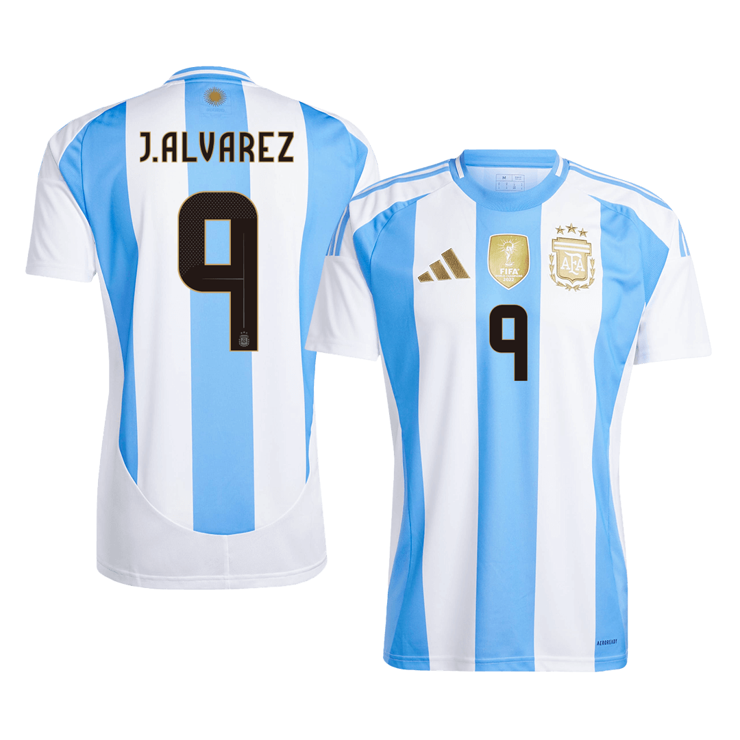 J.ALVAREZ #9 Argentina Home Cheap Soccer Jersey 2024 Go Soccer World Shop