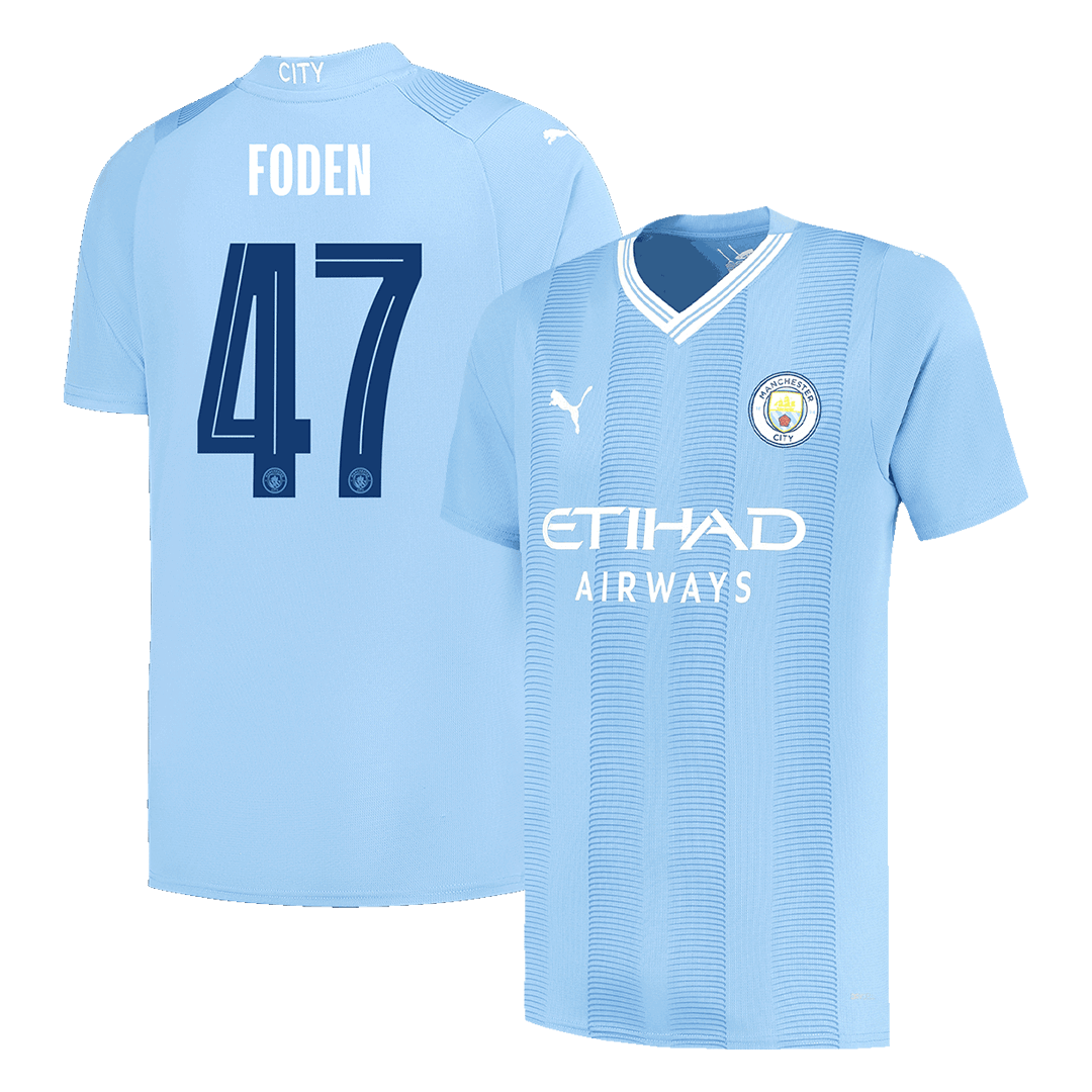 FODEN #47 Manchester City Home Cheap Soccer Jersey 2023/24 - UCL Go Soccer World Shop