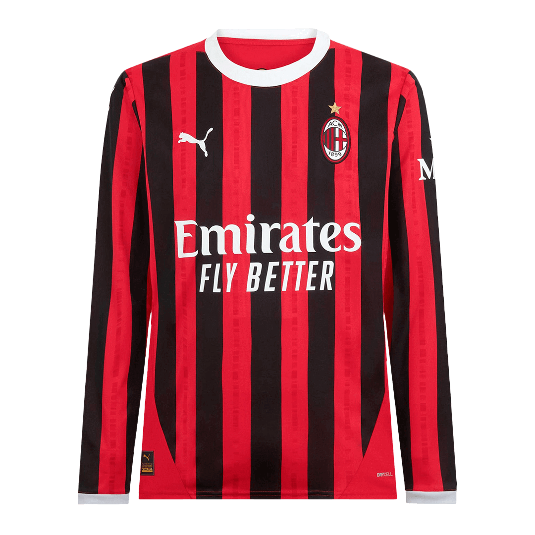 AC Milan Home Long Sleeve Cheap Soccer Jersey 2024/25 Go Soccer World Shop