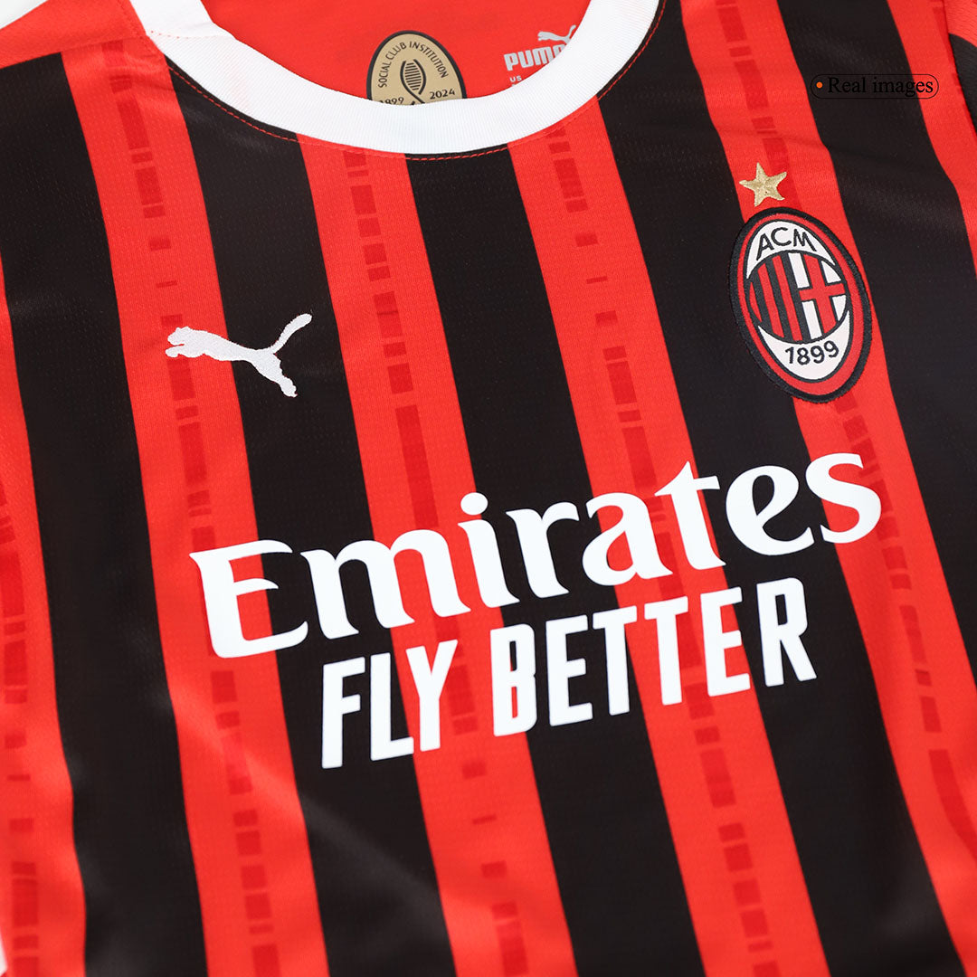 Kid's AC Milan Home Cheap Soccer Jersey Kit(Jersey+Shorts) 2024/25 Go Soccer World Shop