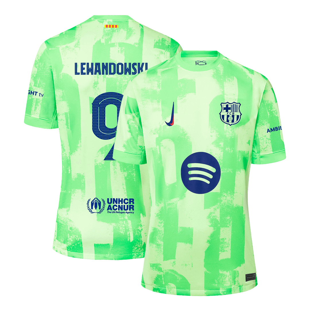 LEWANDOWSKI #9 Barcelona Third Away Cheap Soccer Jersey 2024/25 - UCL?Spotify Logo Without Text? Go Soccer World Shop