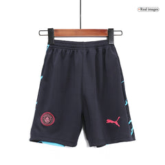 Kid's Manchester City Third Away Cheap Soccer Jersey Kit(Jersey+Shorts) 2023/24 Go Soccer World Shop