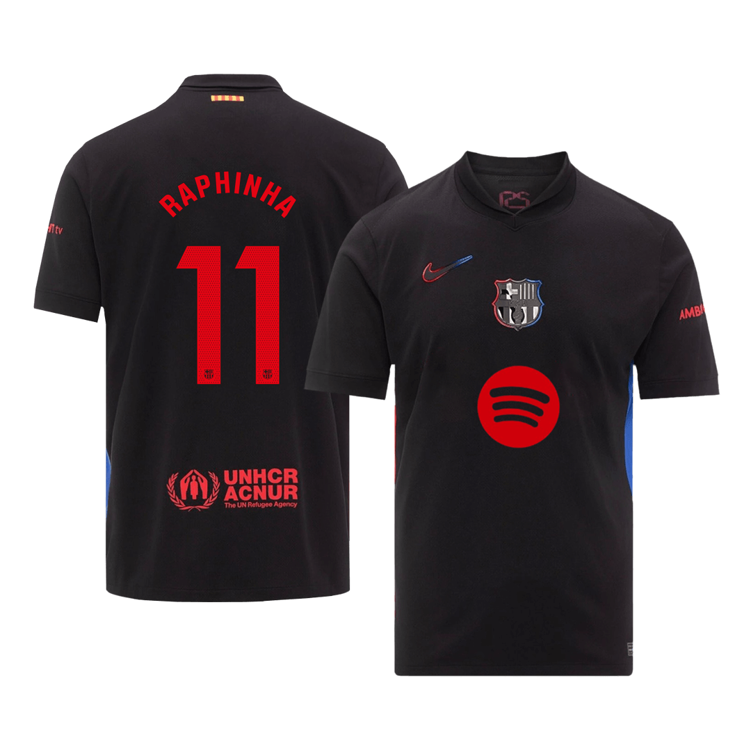RAPHINHA #11 Barcelona Away Cheap Soccer Jersey 2024/25 -?Spotify Logo Without Text? Go Soccer World Shop