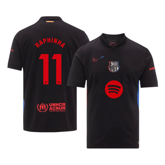 RAPHINHA #11 Barcelona Away Cheap Soccer Jersey 2024/25 -?Spotify Logo Without Text? Go Soccer World Shop