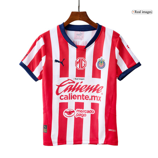 Kid's Chivas Home Cheap Soccer Jersey Kit(Jersey+Shorts) 2024/25 Go Soccer World Shop