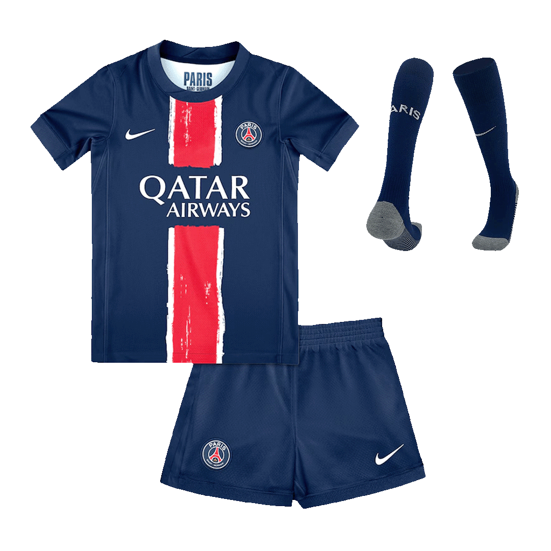 Kid's PSG Home Soccer Jersey Kit(Jersey+Shorts+Socks) 2024/25 Go Soccer World Shop