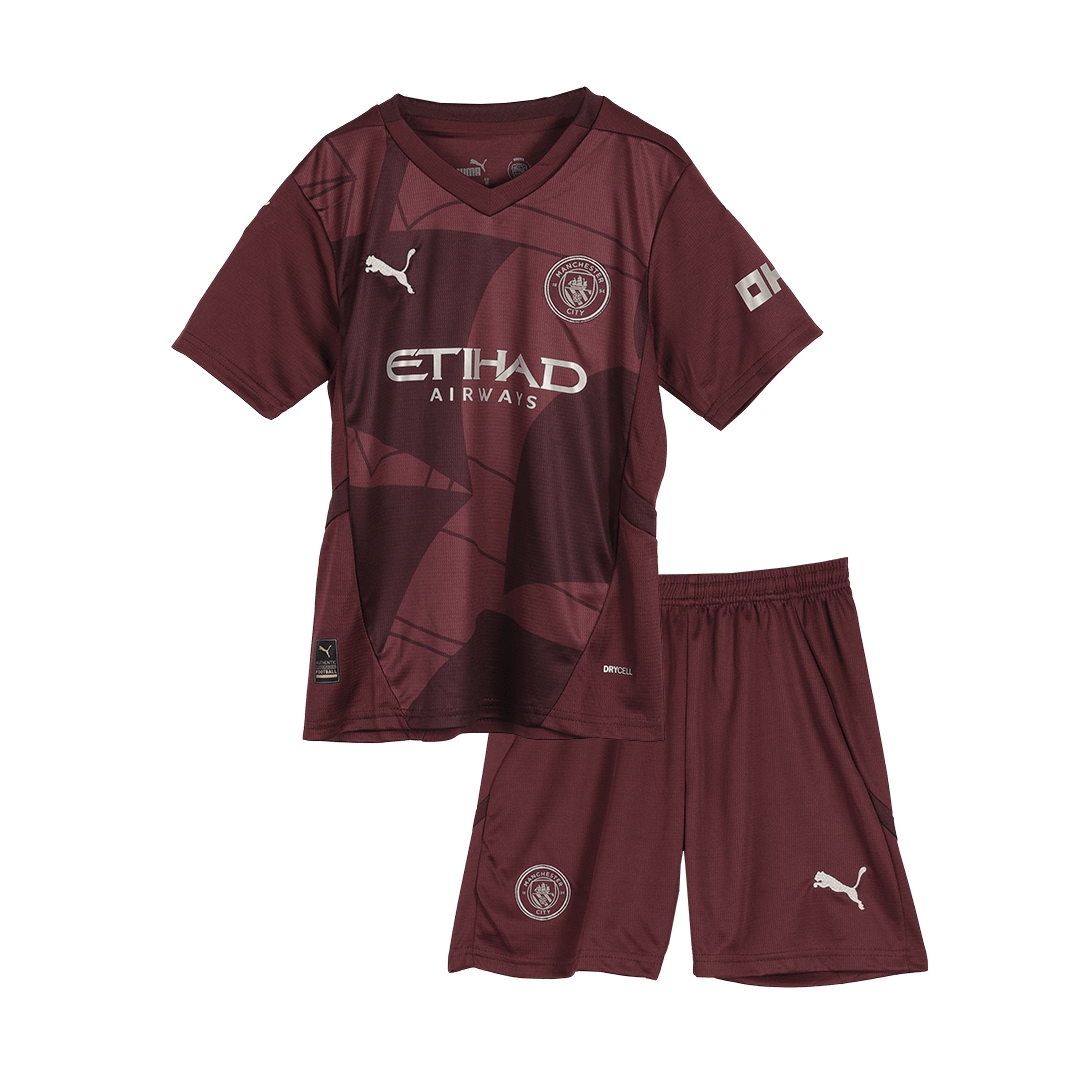 Kid's Manchester City Third Away Cheap Soccer Jersey Kit(Jersey+Shorts+Socks) 2024/25 Go Soccer World Shop