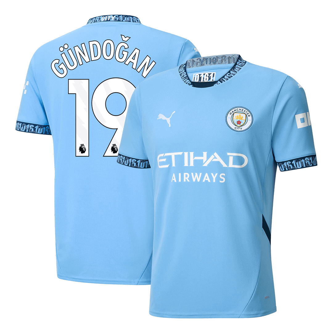 G?NDO?AN #19 Manchester City Home Cheap Soccer Jersey 2024/25 Go Soccer World Shop