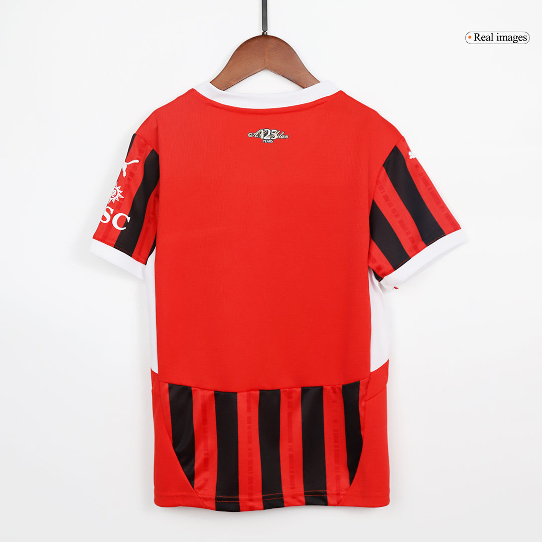 Kid's AC Milan Home Cheap Soccer Jersey Kit(Jersey+Shorts) 2024/25 Go Soccer World Shop