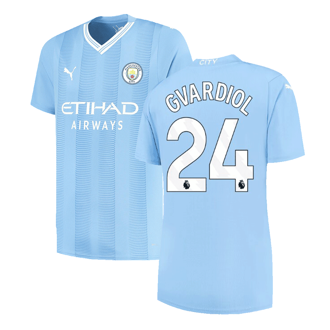 GVARDIOL #24 Manchester City Home Cheap Soccer Jersey 2023/24 Go Soccer World Shop