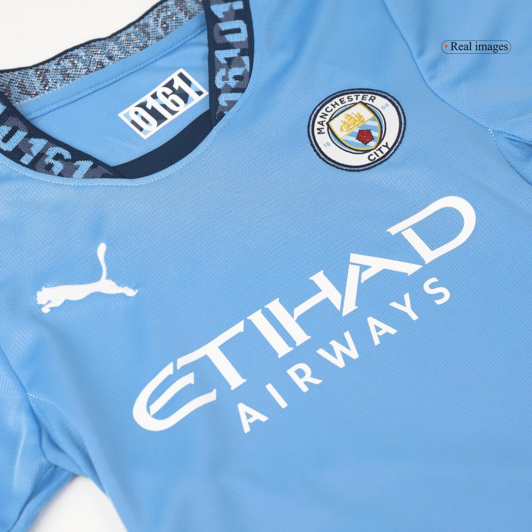 Kid's Manchester City Home Cheap Soccer Jersey Kit(Jersey+Shorts) 2024/25 Go Soccer World Shop