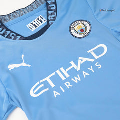 Kid's Manchester City Home Cheap Soccer Jersey Kit(Jersey+Shorts) 2024/25 Go Soccer World Shop