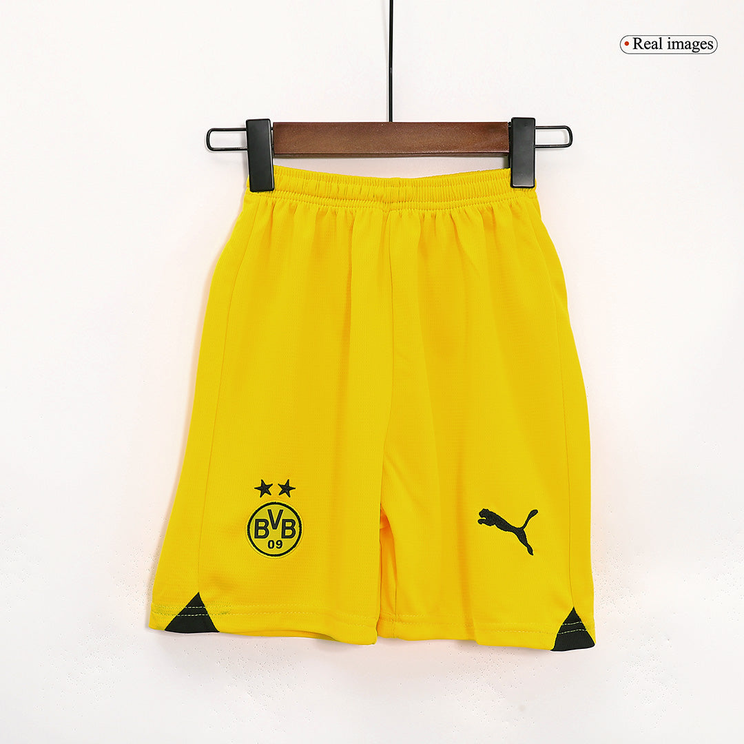 Kid's Borussia Dortmund Away Cheap Soccer Jersey Kit(Jersey+Shorts) 2023/24 Go Soccer World Shop