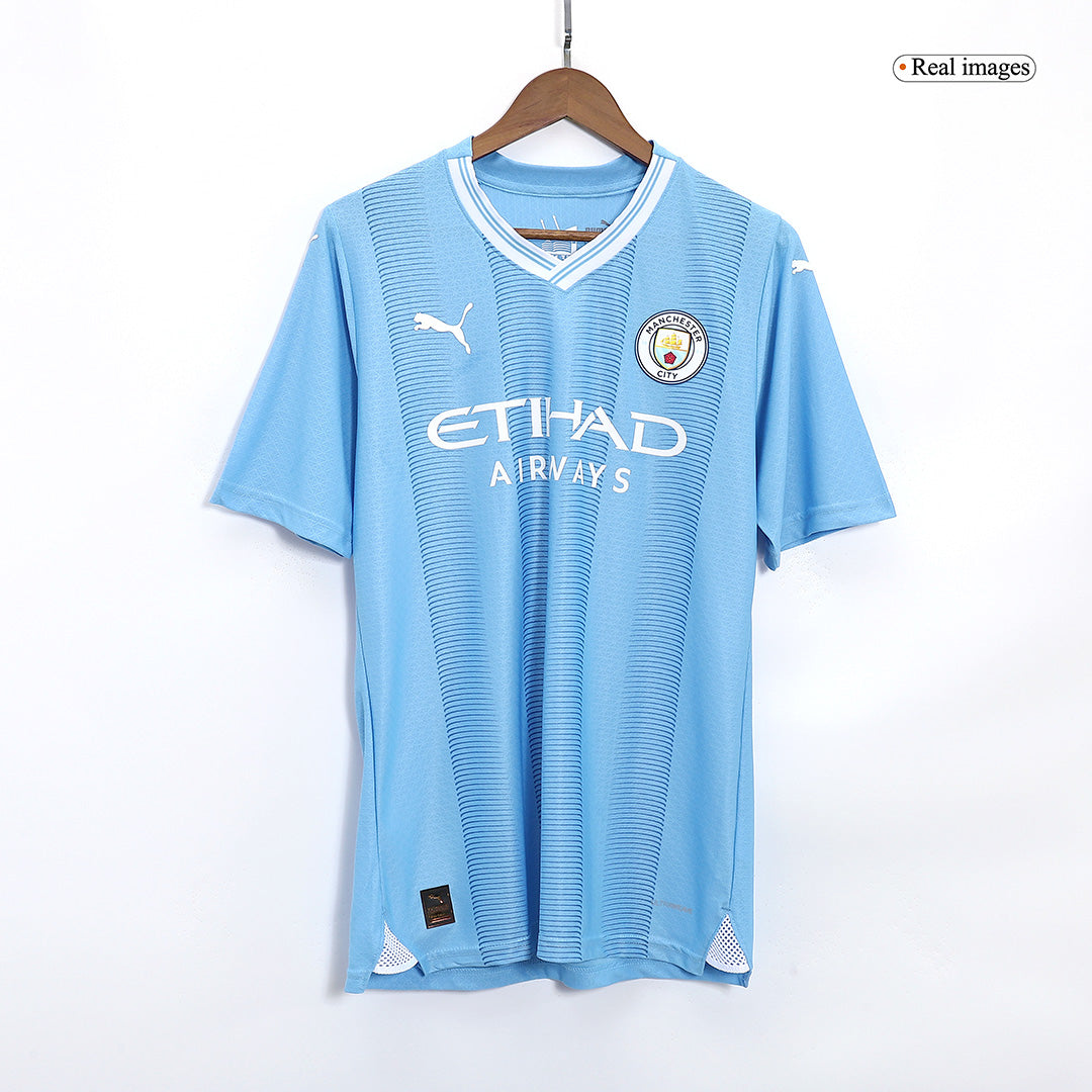 Player Version DE BRUYNE #17 Manchester City Home Cheap Soccer Jersey 2023/24 Go Soccer World Shop