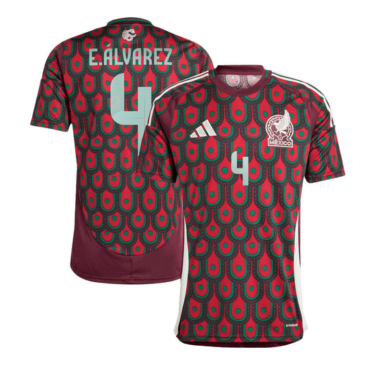 Men's Mexico E.ALVAREZ #4 Home Soccer Jersey Copa América 2024 Go Soccer World Shop
