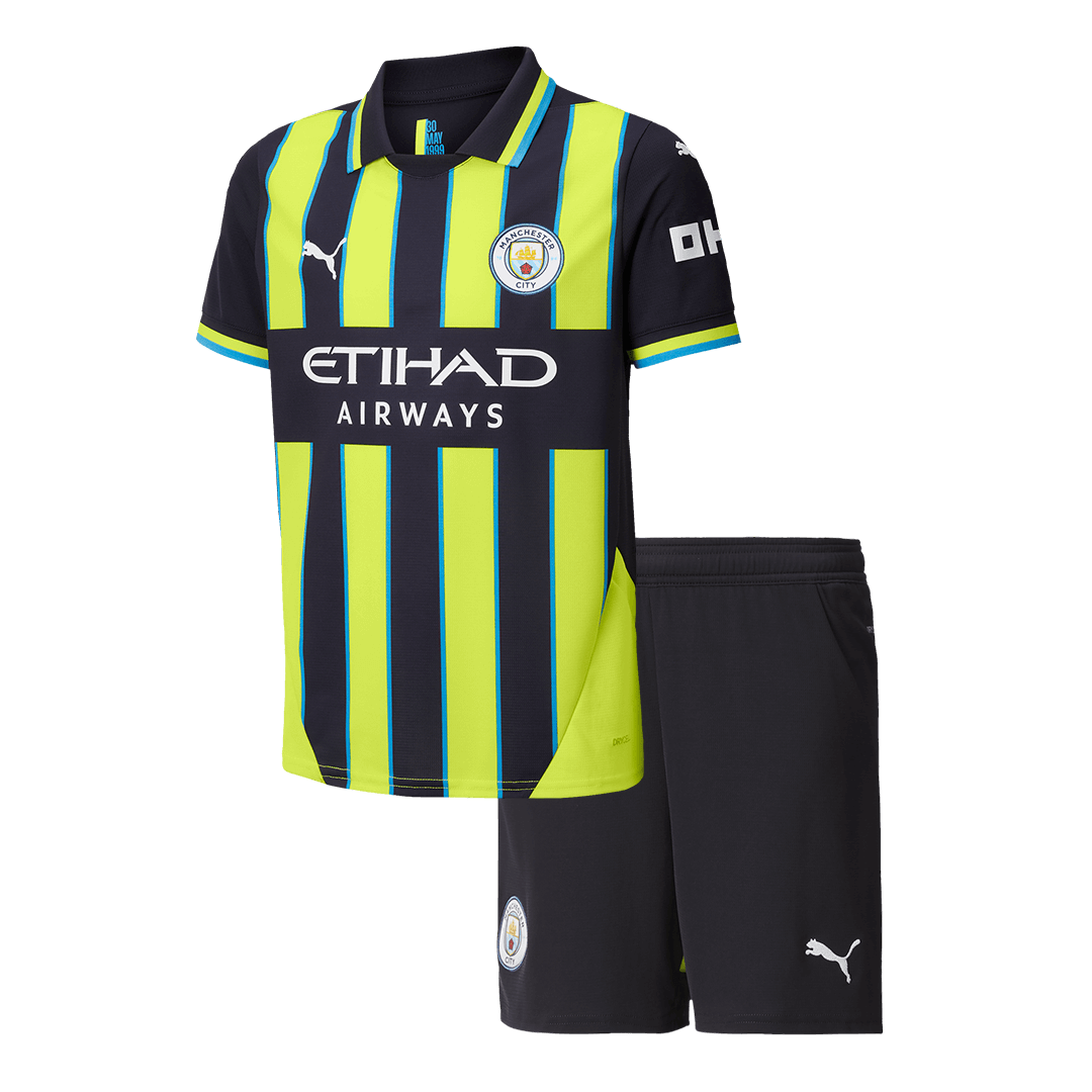 Kid's Manchester City Away Cheap Soccer Jersey Kit(Jersey+Shorts) 2024/25 Go Soccer World Shop