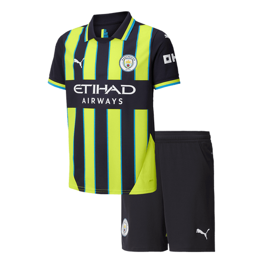 Kid's Manchester City Away Cheap Soccer Jersey Kit(Jersey+Shorts) 2024/25 Go Soccer World Shop