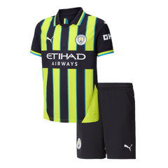 Kid's Manchester City Away Cheap Soccer Jersey Kit(Jersey+Shorts) 2024/25 Go Soccer World Shop