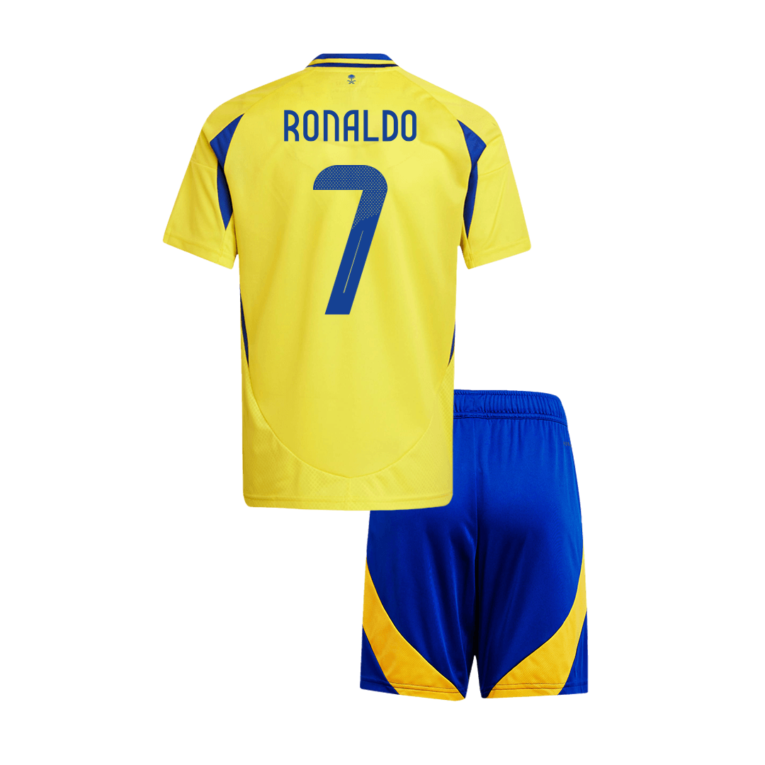 Kid's RONALDO #7 Al Nassr Home Cheap Soccer Jersey Kit(Jersey+Shorts) 2024/25 - ACL Go Soccer World Shop