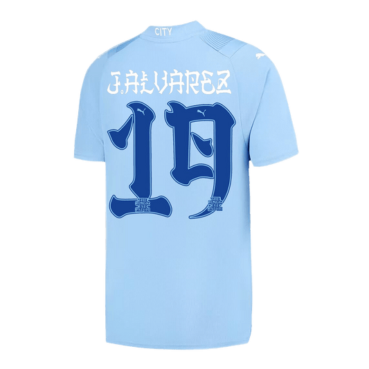 J.ALVAREZ #19 Manchester City Japanese Tour Printing Home Cheap Soccer Jersey 2023/24 Go Soccer World Shop