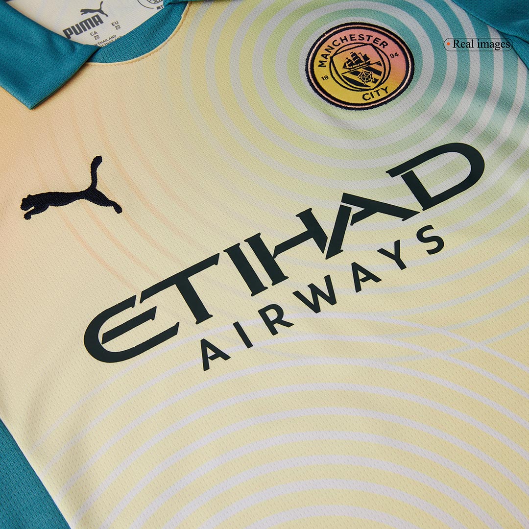 Kid's Manchester City Fourth Away Cheap Soccer Jersey Kit(Jersey+Shorts) 2024/25- Definitely City (UCL) Go Soccer World Shop