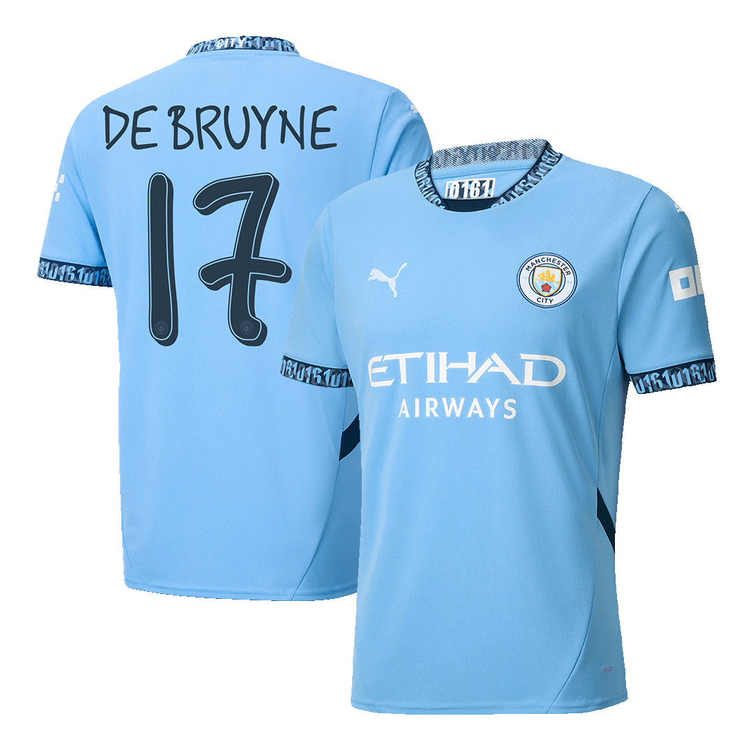 DE BRUYNE #17 Manchester City Home Cheap Soccer Jersey 2024/25 - UCL Go Soccer World Shop