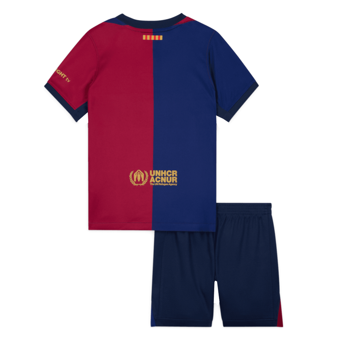 Kid's Barcelona Home Cheap Soccer Jersey Kit(Jersey+Shorts) 2024/25 - COLDPLAY Go Soccer World Shop