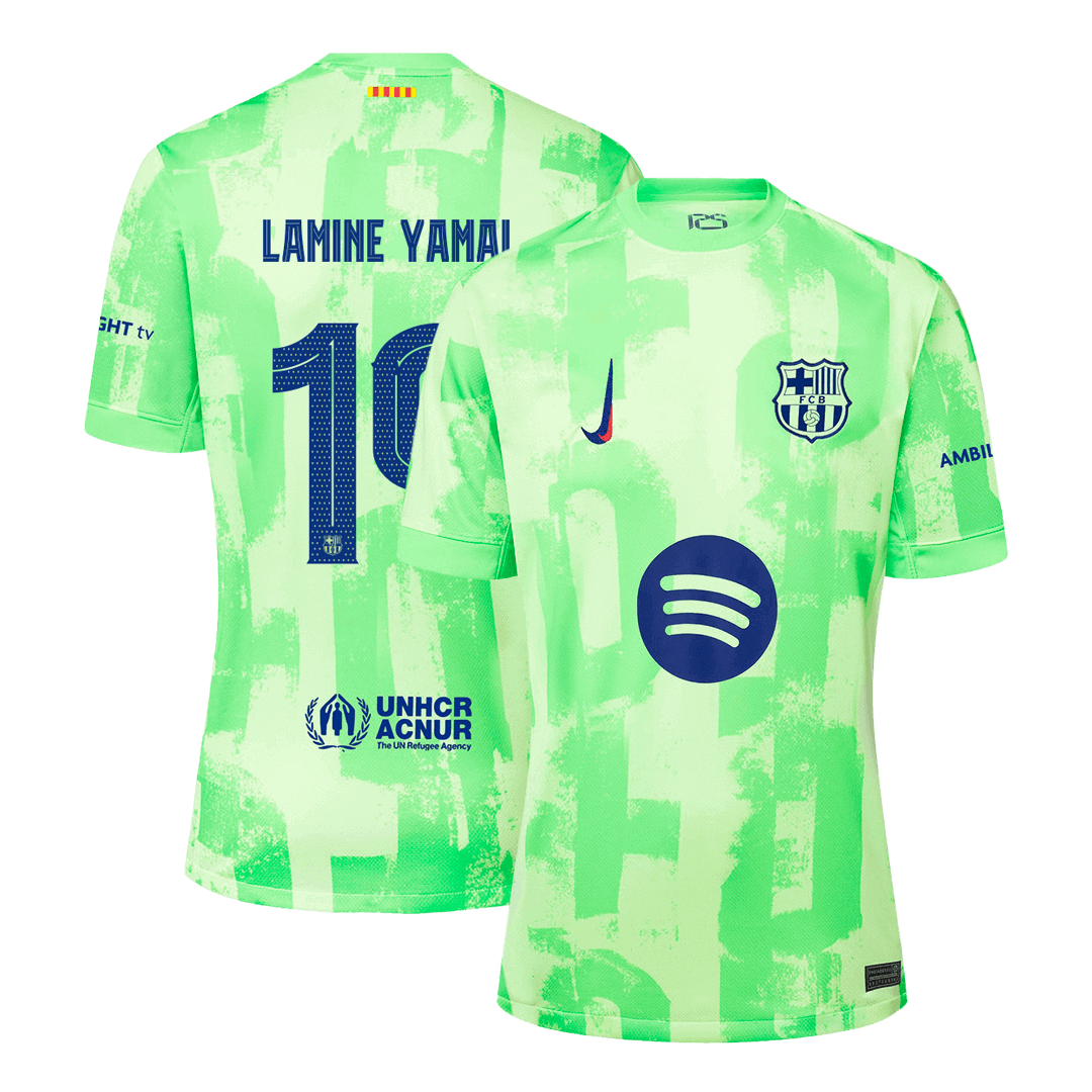 LAMINE YAMAL #19 Barcelona Third Away Cheap Soccer Jersey 2024/255 - UCL?Spotify Logo Without Text? Go Soccer World Shop