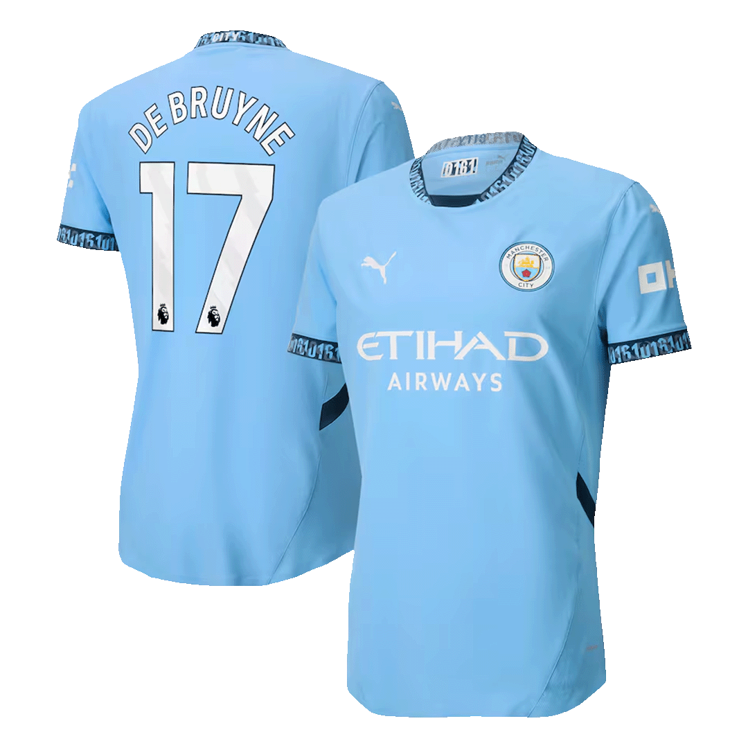 Player Version DE BRUYNE #17 Manchester City Home Cheap Soccer Jersey 2024/25 Go Soccer World Shop