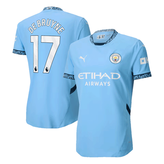 Player Version DE BRUYNE #17 Manchester City Home Cheap Soccer Jersey 2024/25 Go Soccer World Shop