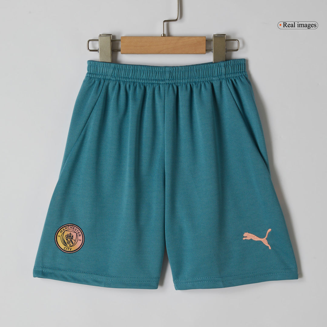 Kid's Manchester City Fourth Away Cheap Soccer Jersey Kit(Jersey+Shorts) 2024/25- Definitely City (UCL) Go Soccer World Shop