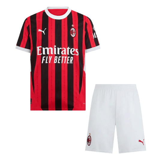AC Milan Home Cheap Soccer Jersey Kit(Jersey+Shorts) 2024/25 Go Soccer World Shop