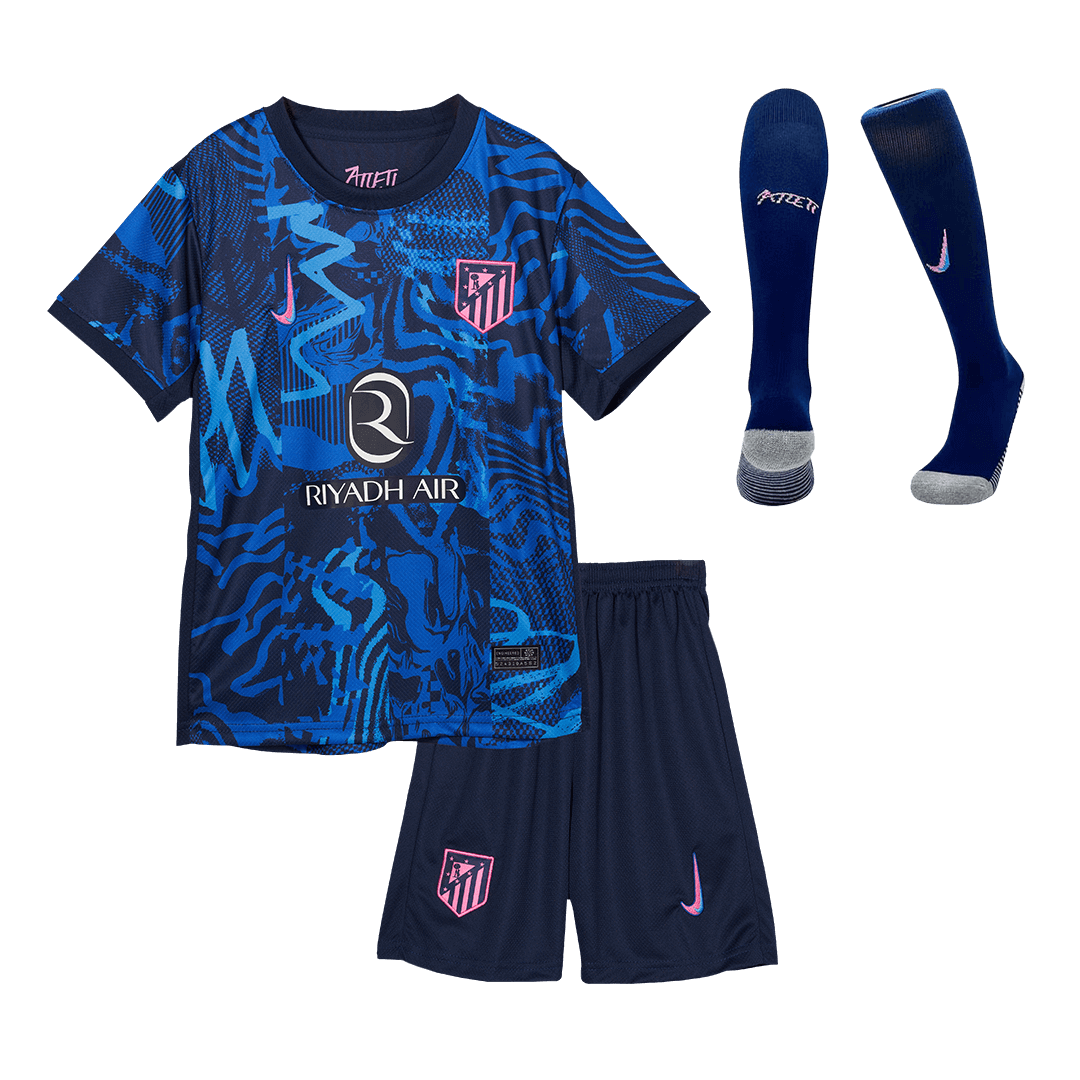 Kid's Atletico Madrid Third Away Cheap Soccer Jersey Kit(Jersey+Shorts+Socks) 2024/25 Go Soccer World Shop