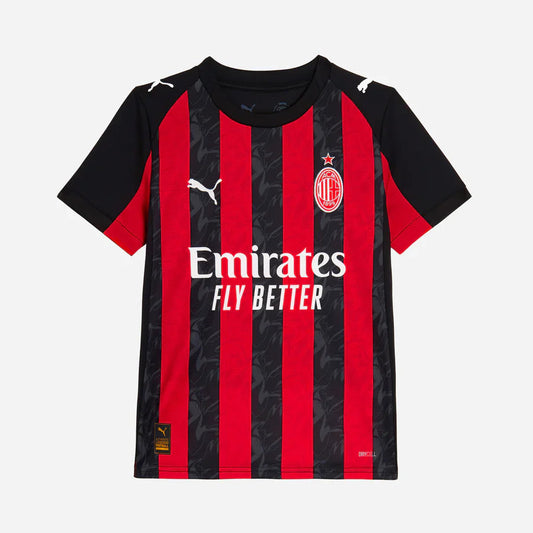 Kid's AC Milan Home  Soccer Jersey Kit(Jersey+Shorts) 2025/26 Go Soccer World Shop