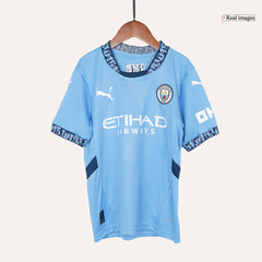 Kid's Manchester City Home Cheap Soccer Jersey Kit(Jersey+Shorts) 2024/25 Go Soccer World Shop