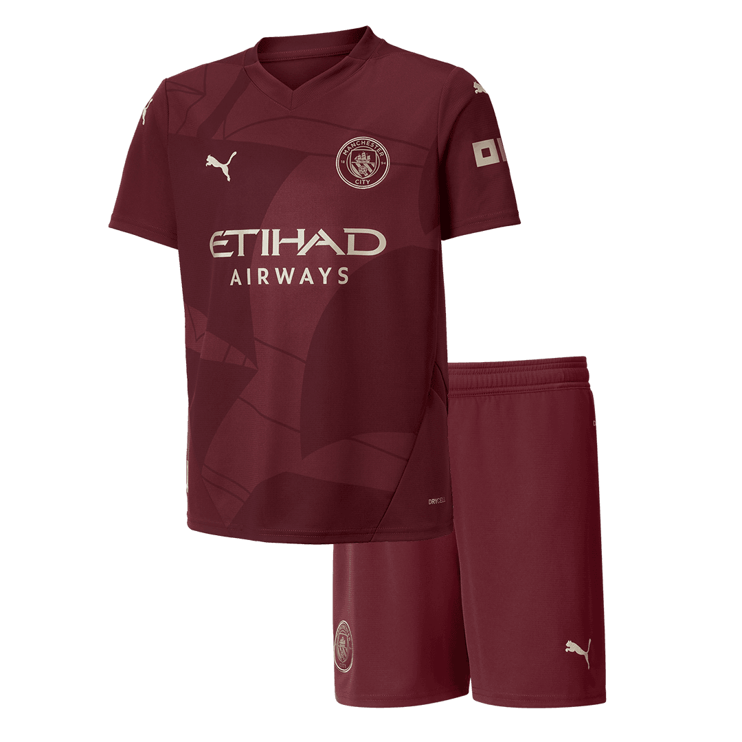 Kid's Manchester City Third Away Cheap Soccer Jersey Kit(Jersey+Shorts) 2024/25 Go Soccer World Shop