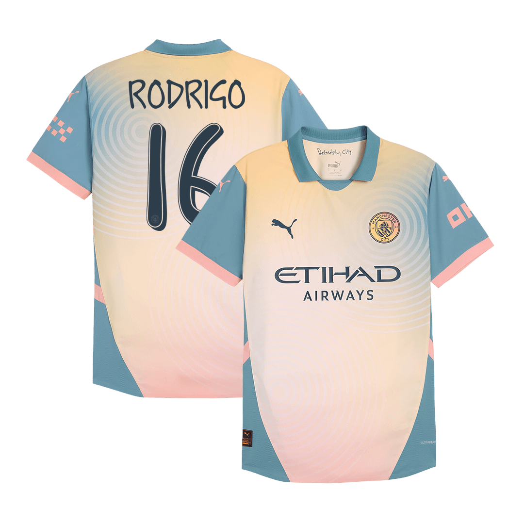 Player Version RODRIGO #16 Manchester City Fourth Away Cheap Soccer Jersey 2024/25- Definitely City (UCL) Go Soccer World Shop